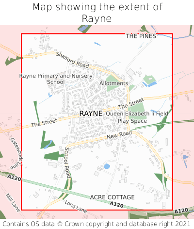Map showing extent of Rayne as bounding box