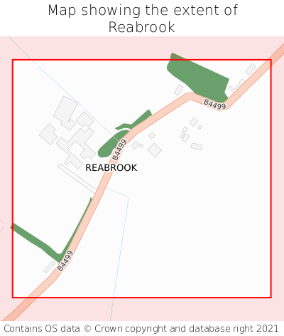 Map showing extent of Reabrook as bounding box