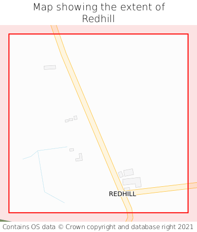 Map showing extent of Redhill as bounding box