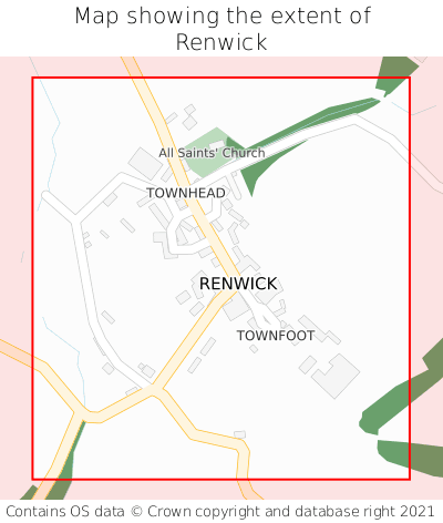 Map showing extent of Renwick as bounding box