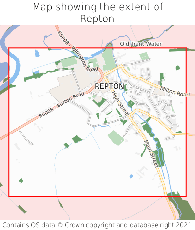 Map showing extent of Repton as bounding box
