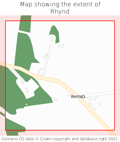Map showing extent of Rhynd as bounding box