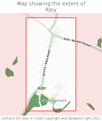 Map showing extent of Riby as bounding box