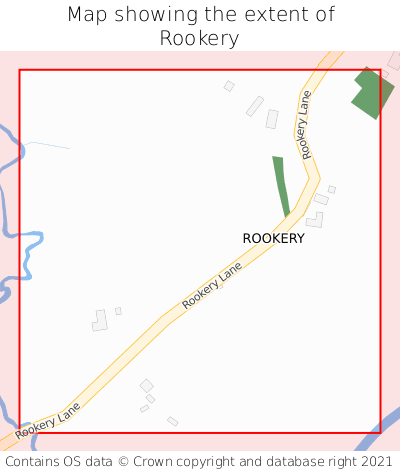 Map showing extent of Rookery as bounding box