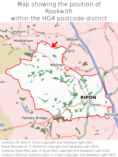 Map showing location of Rookwith within HG4