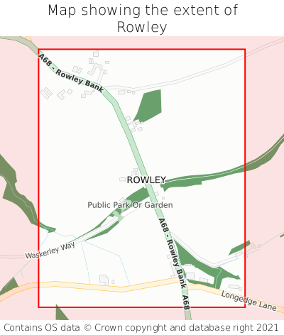 Map showing extent of Rowley as bounding box