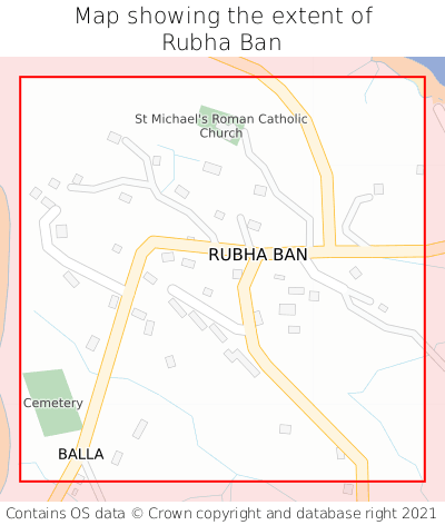 Map showing extent of Rubha Ban as bounding box