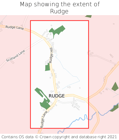 Map showing extent of Rudge as bounding box