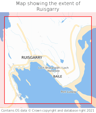 Map showing extent of Ruisgarry as bounding box