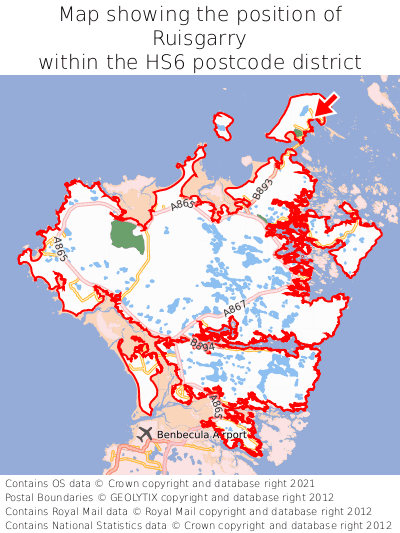 Map showing location of Ruisgarry within HS6