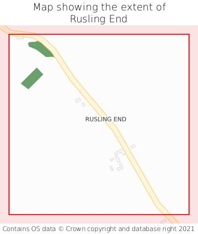 Map showing extent of Rusling End as bounding box