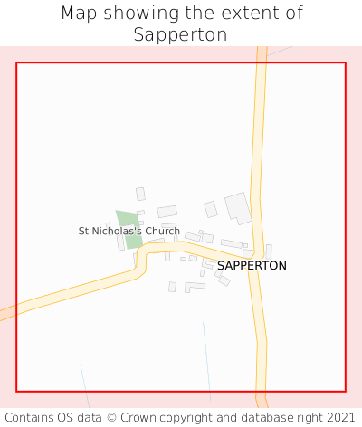 Map showing extent of Sapperton as bounding box