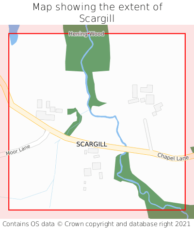 Map showing extent of Scargill as bounding box