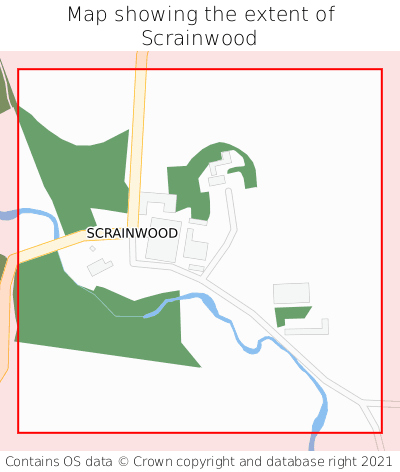 Map showing extent of Scrainwood as bounding box