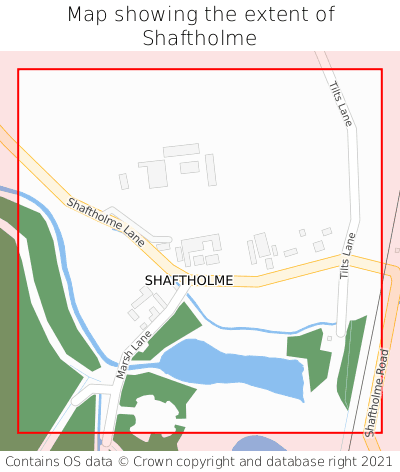 Map showing extent of Shaftholme as bounding box