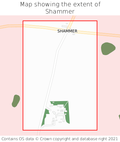 Map showing extent of Shammer as bounding box