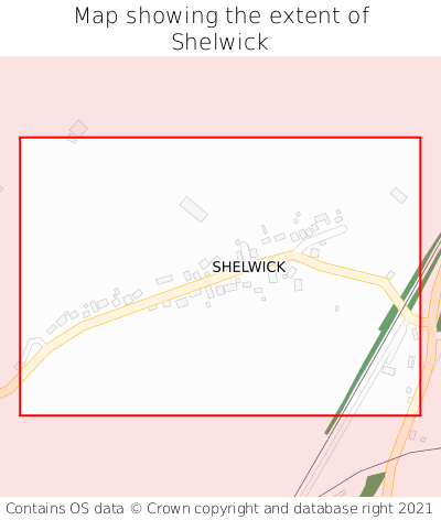 Map showing extent of Shelwick as bounding box