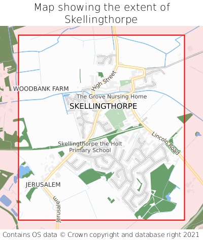Map showing extent of Skellingthorpe as bounding box