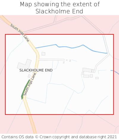 Map showing extent of Slackholme End as bounding box