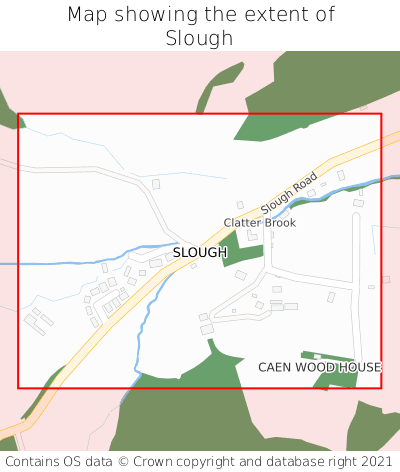 Map showing extent of Slough as bounding box