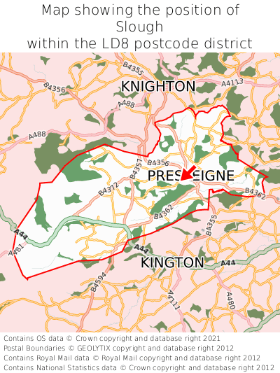 Map showing location of Slough within LD8