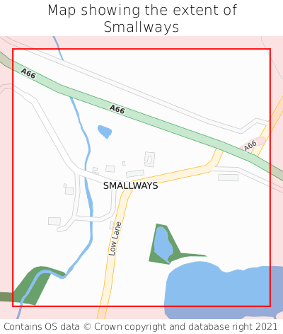 Map showing extent of Smallways as bounding box