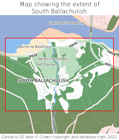 Map showing extent of South Ballachulish as bounding box