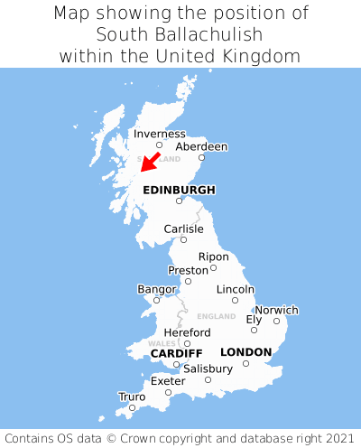 Map showing location of South Ballachulish within the UK