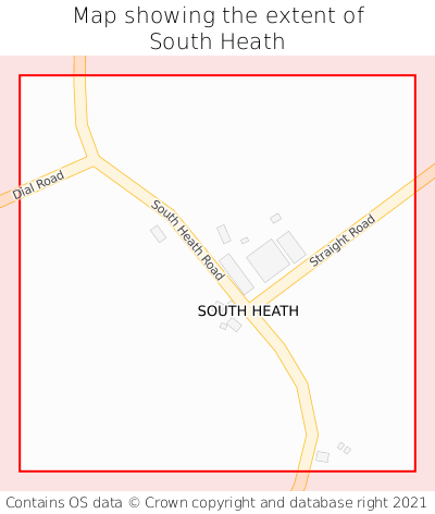 Map showing extent of South Heath as bounding box