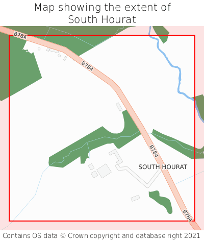 Map showing extent of South Hourat as bounding box