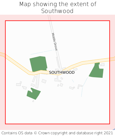 Map showing extent of Southwood as bounding box
