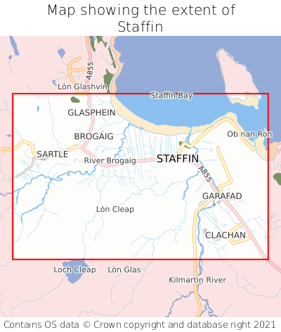 Map showing extent of Staffin as bounding box