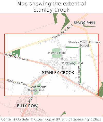 Map showing extent of Stanley Crook as bounding box