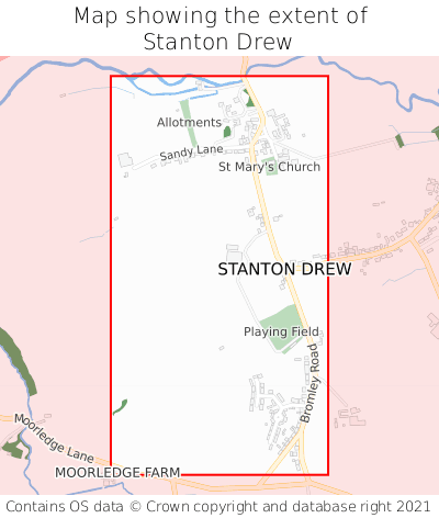 Map showing extent of Stanton Drew as bounding box