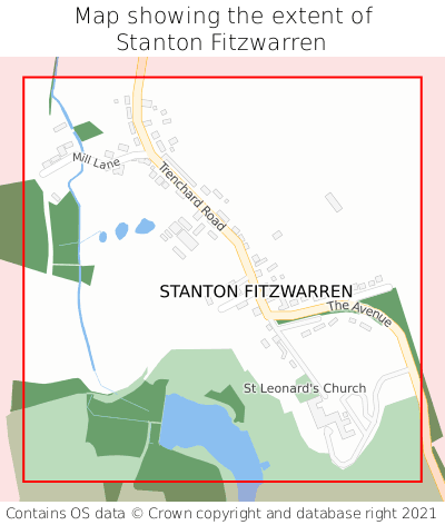 Map showing extent of Stanton Fitzwarren as bounding box