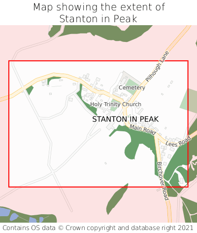 Map showing extent of Stanton in Peak as bounding box