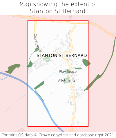 Map showing extent of Stanton St Bernard as bounding box