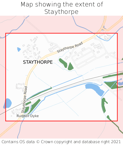 Map showing extent of Staythorpe as bounding box