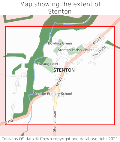 Map showing extent of Stenton as bounding box