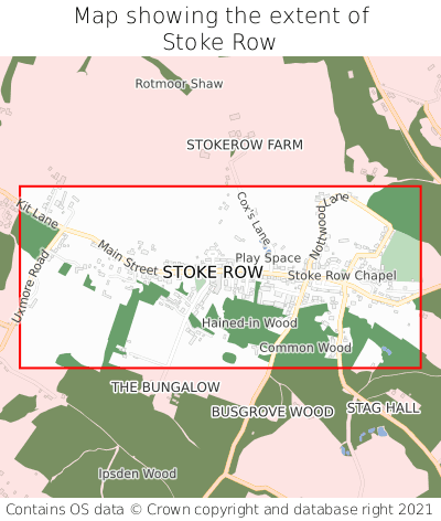 Map showing extent of Stoke Row as bounding box