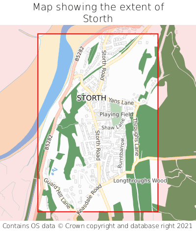 Map showing extent of Storth as bounding box