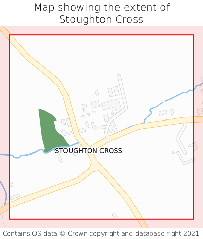 Map showing extent of Stoughton Cross as bounding box