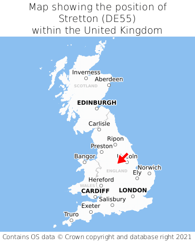 Map showing location of Stretton within the UK