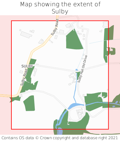 Map showing extent of Sulby as bounding box