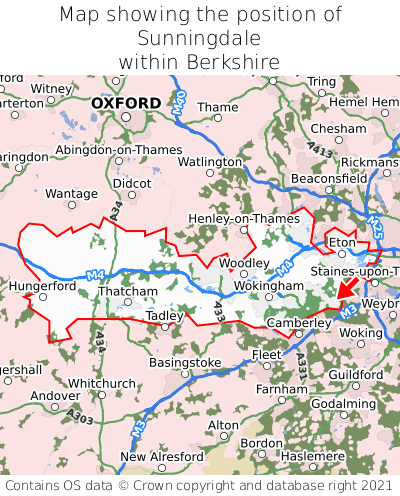 Sunningdale Map Position In Berkshire 000001 
