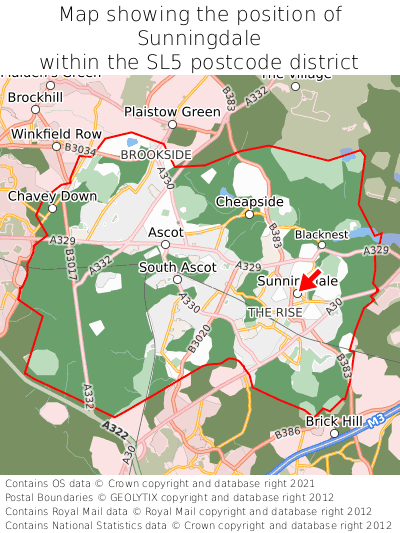 Sunningdale Map Position In Sl5 000001 