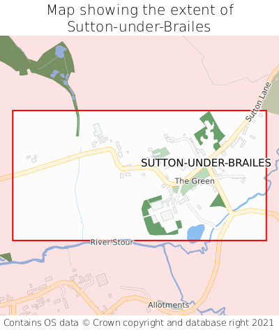 Map showing extent of Sutton-under-Brailes as bounding box