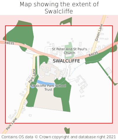 Map showing extent of Swalcliffe as bounding box