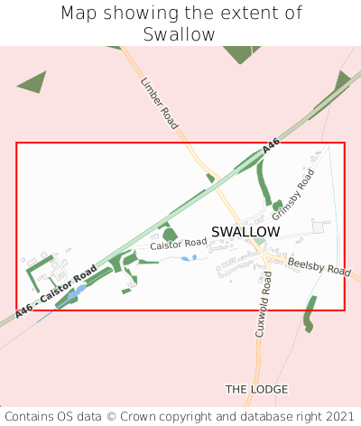 Map showing extent of Swallow as bounding box