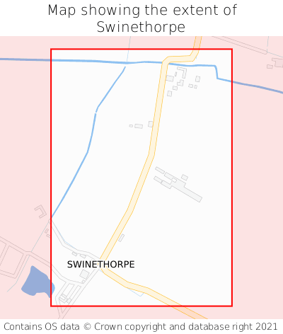 Map showing extent of Swinethorpe as bounding box